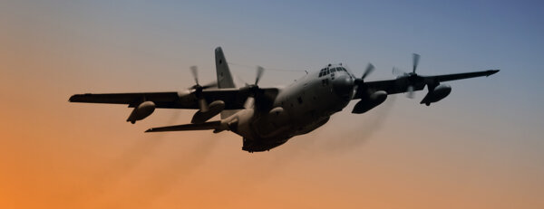 C-130 Cargo plane at dawn