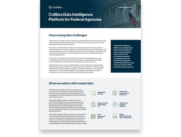 industry solution brief - Collibra Data Intelligence Platform for Federal Agencies - resource image