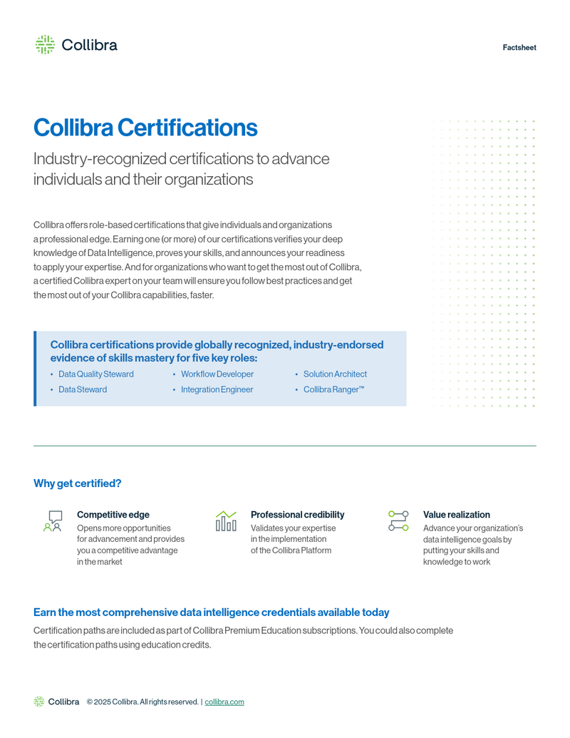 Collibra Certification Program cover image