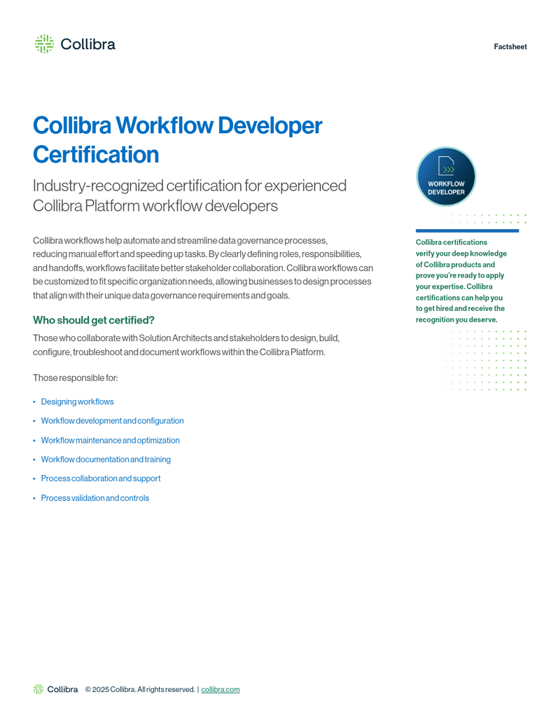 Collibra Workflow Developer Certification cover image
