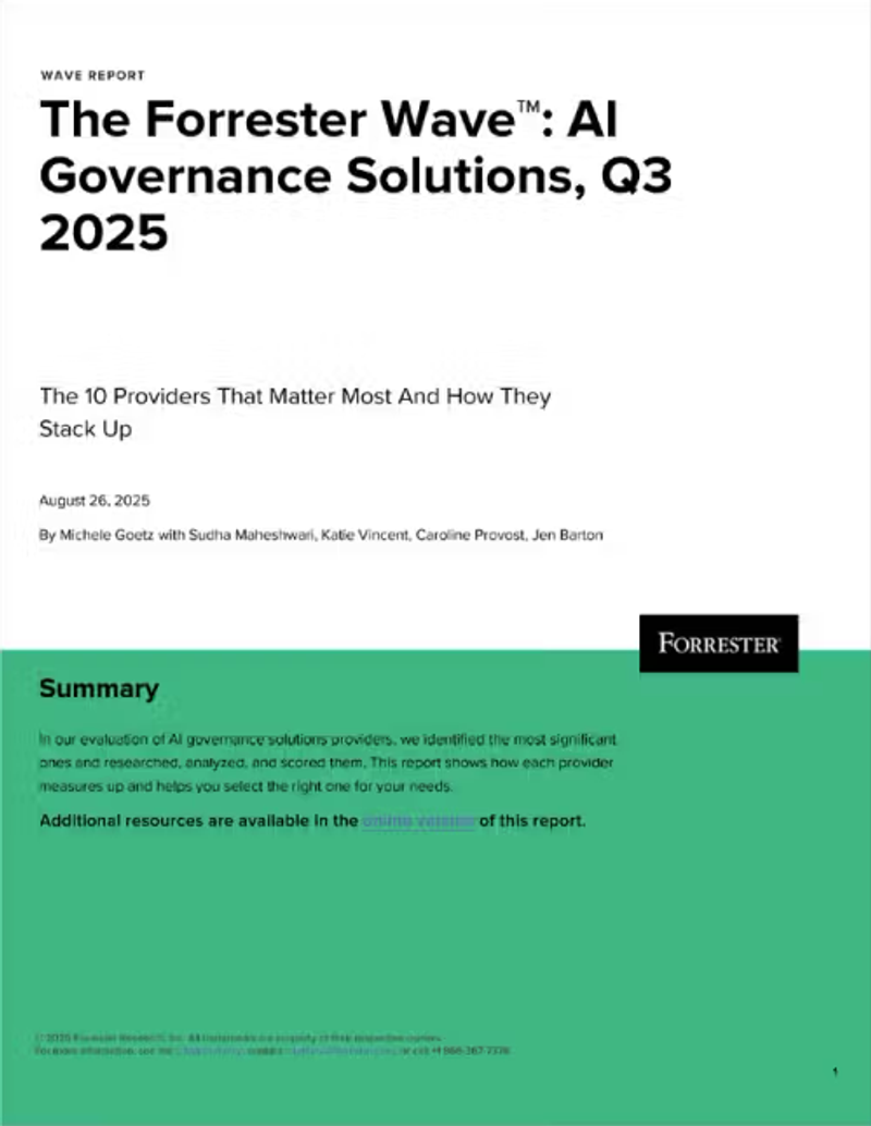 Collibra named a Leader in The Forrester Wave™: Data Governance Solutions, Q3 2025 and a Strong Performer in The Forrester Wave™: AI Governance Solutions, Q3 2025 cover image