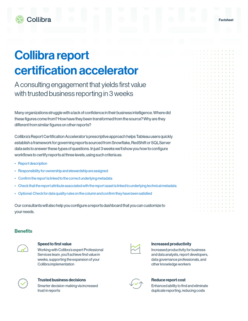 Collibra Report Certification Accelerator cover image