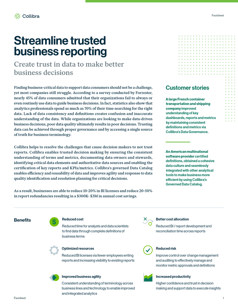 Streamline trusted business reporting and confidence in data cover image