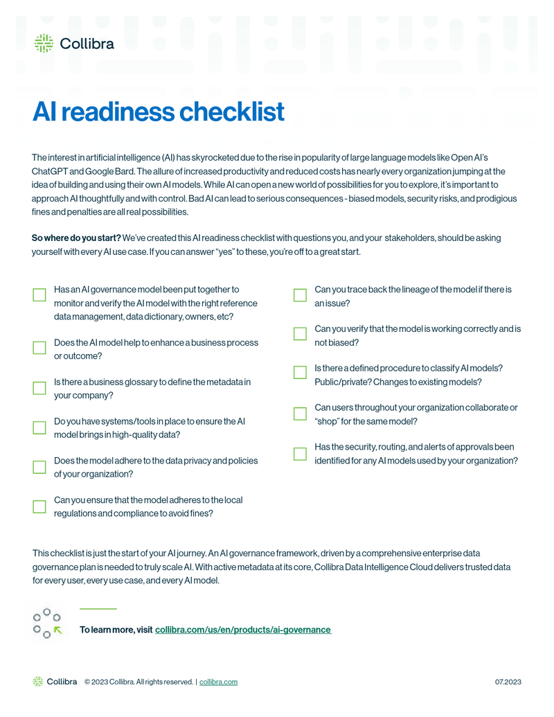AI readiness checklist cover image