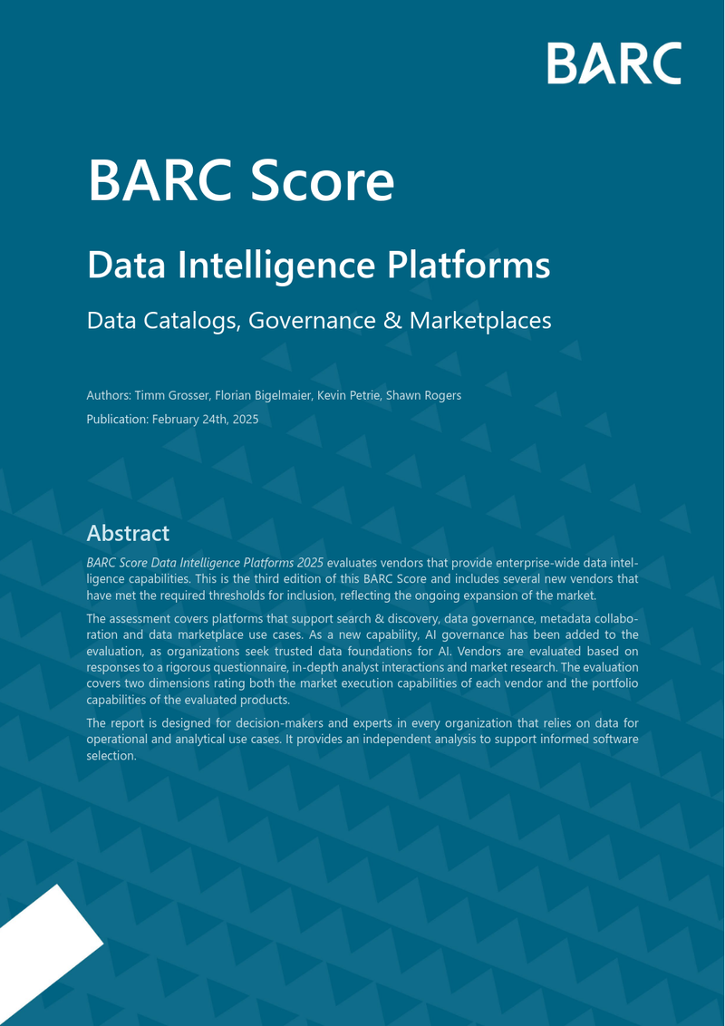 Collibra is a Leader in the BARC Score: Data Intelligence Platforms 2025 cover image