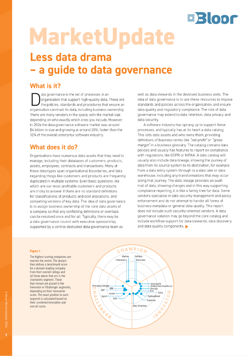 Bloor Research Market Update: Data Governance and Collibra InBrief cover image