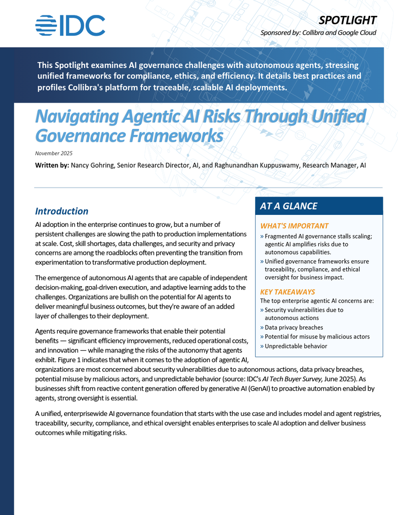 Navigating Agentic AI risks through unified governance frameworks cover image