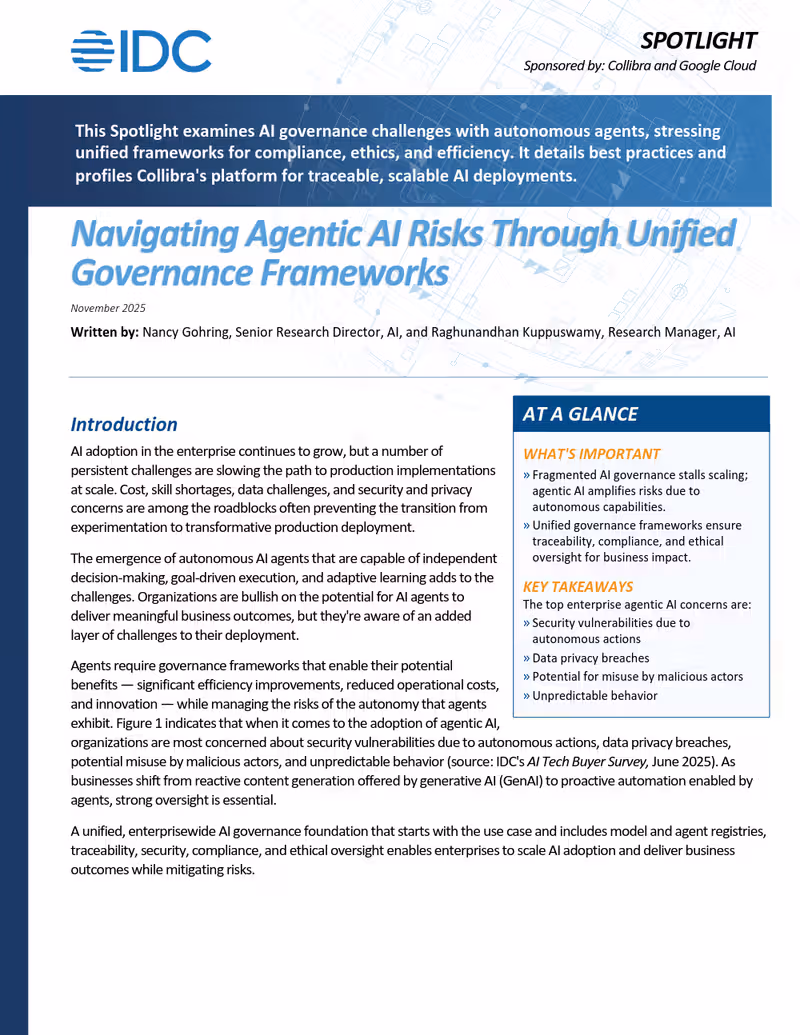 Navigating Agentic AI risks through unified governance frameworks cover image