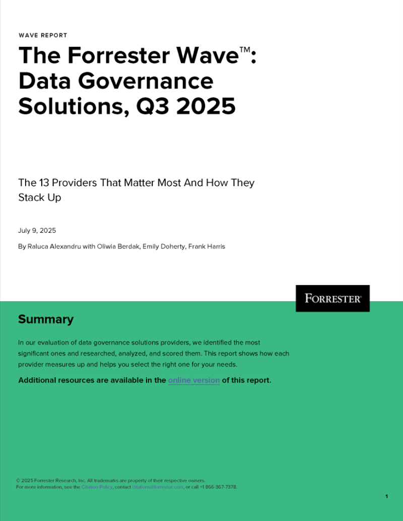 The Forrester Wave™: Data Governance Solutions, Q3 2025 cover image