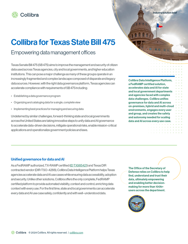 Collibra for Texas State Bill 475 cover image