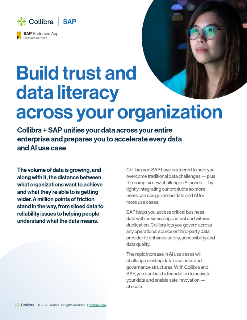 Collibra + SAP: Build trust and data literacy across your organization cover image