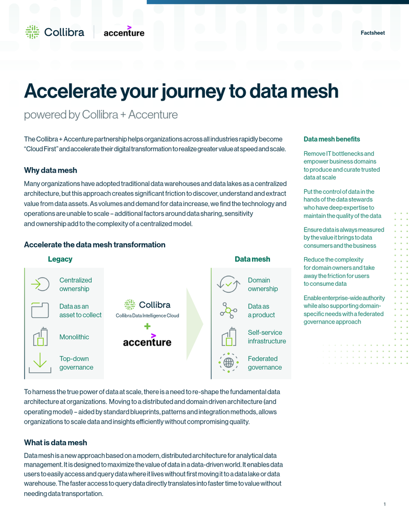 Accelerate your journey to data mesh powered by Collibra & Accenture cover image