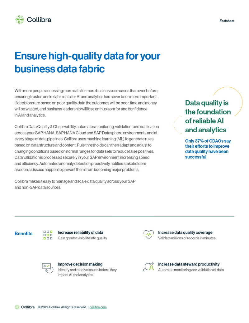 Collibra Data Quality & Observability with Pushdown for SAP cover image