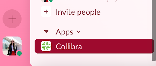 Locate Collibra in your connected Slack Apps