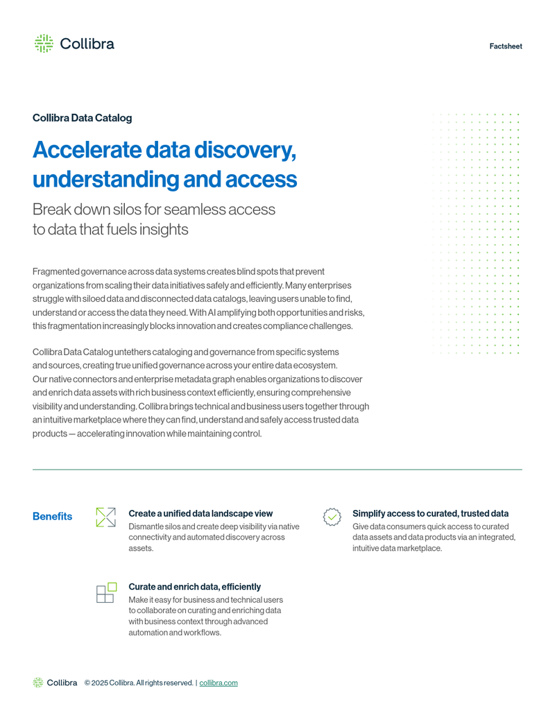 Collibra Data Catalog: Accelerate data discovery, understanding and access cover image
