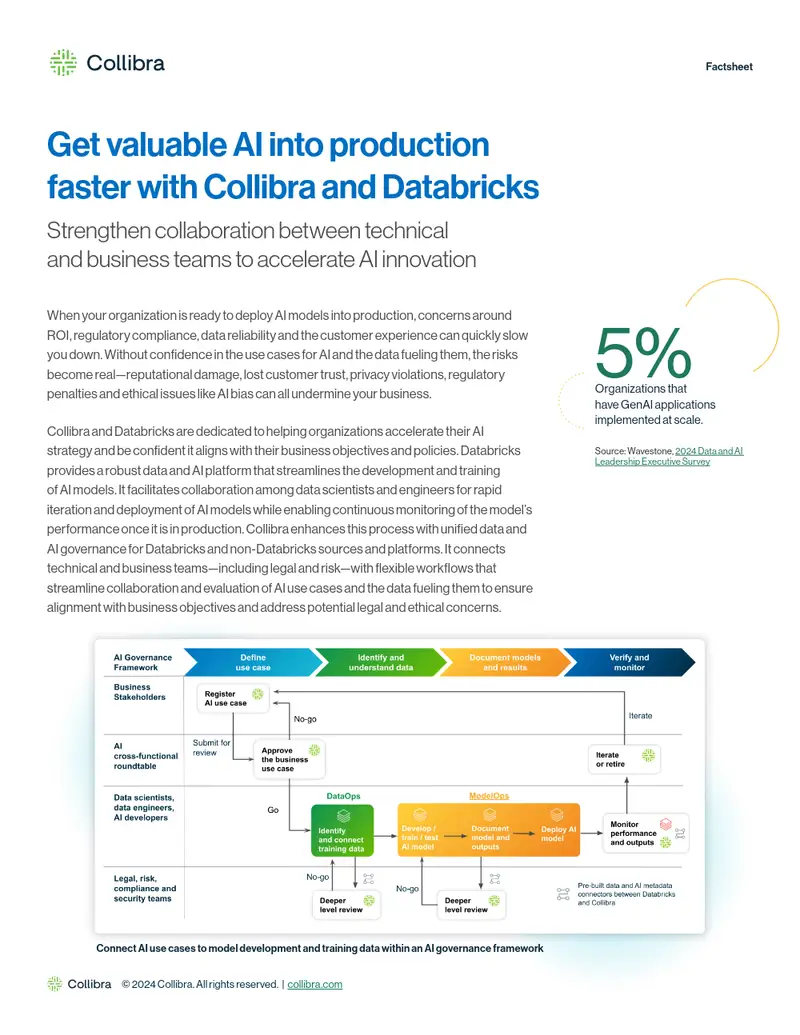 Get valuable AI into production faster with Collibra and Databricks cover image