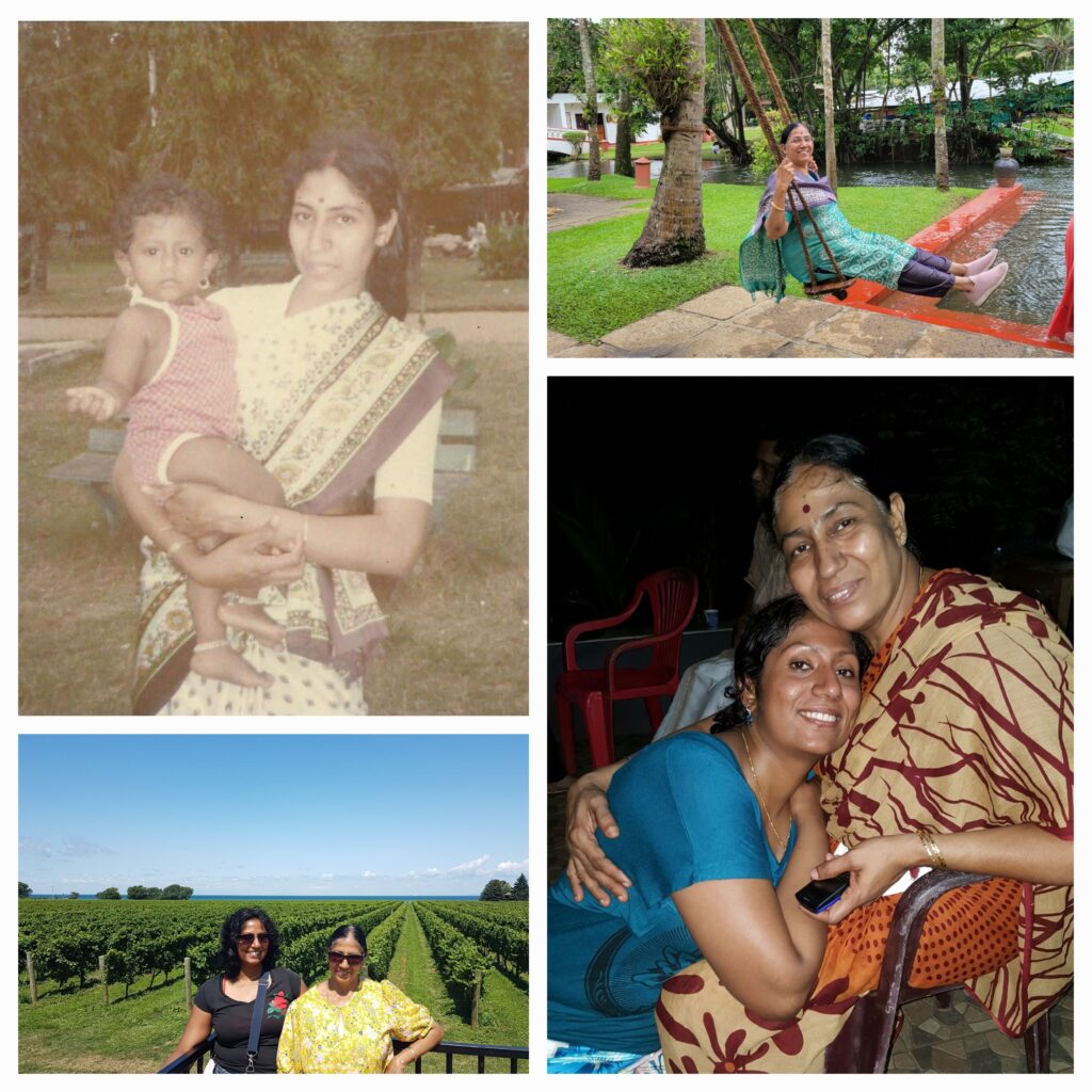 photo collage of Simla and her mother Mahila