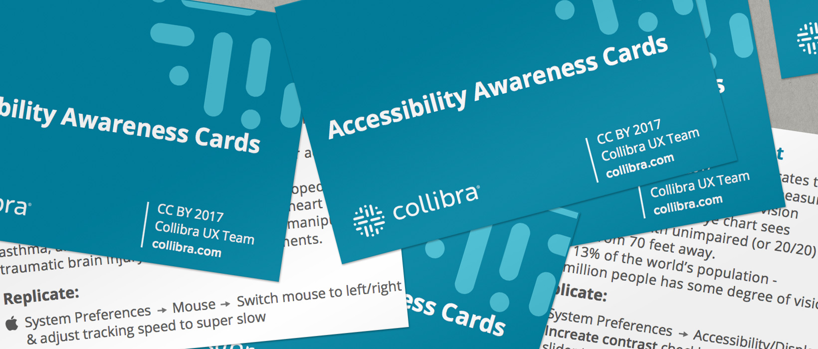 The 'accessibility awareness cards' we used for this event.